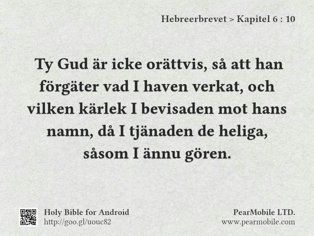 Hebreerbrevet, Kapitel 6:10